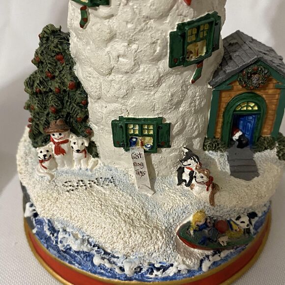 VTG Christmas Lighthouse Candlesticks Filling Santas Sack & Waiting for Santa - Picture 5 of 10